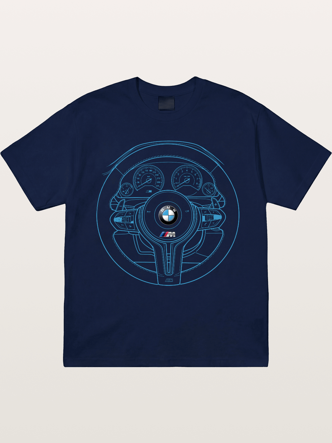 BMW M Vintage Steering Wheel Draft Gildan T-shirt
