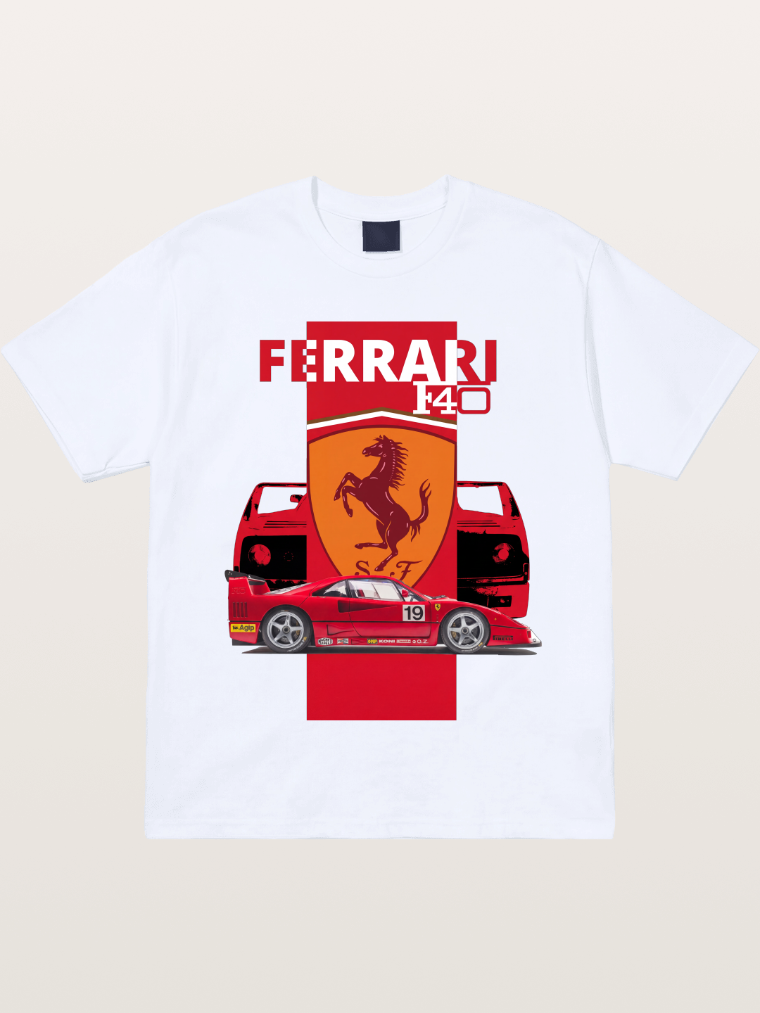 Ferrari F40 Race Car Double View Gildan T-shirt