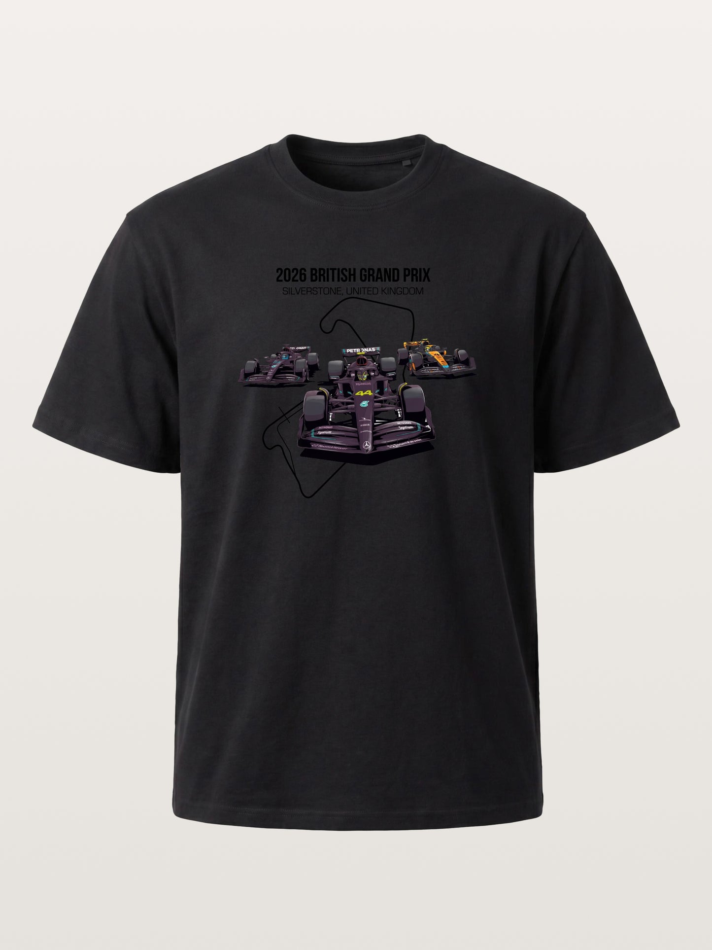 F1 Cars Silverstone Track Overlay Gildan T-shirt