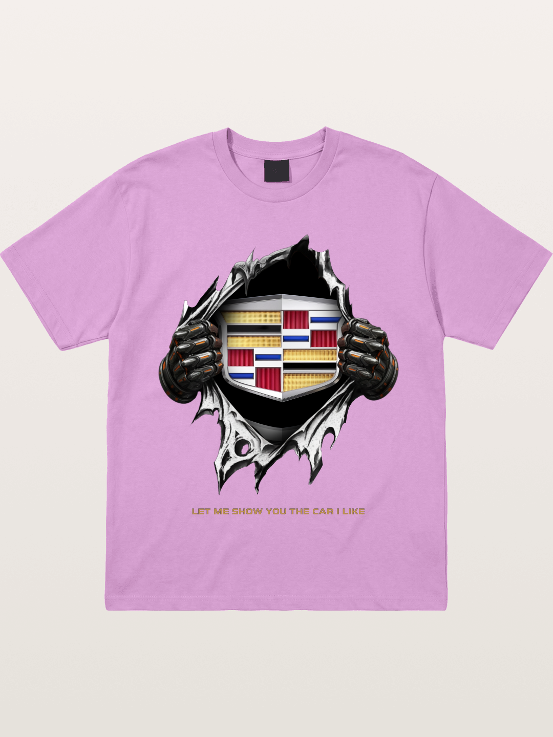 Cadillac Crest Tear Through Effect Gildan T-shirt
