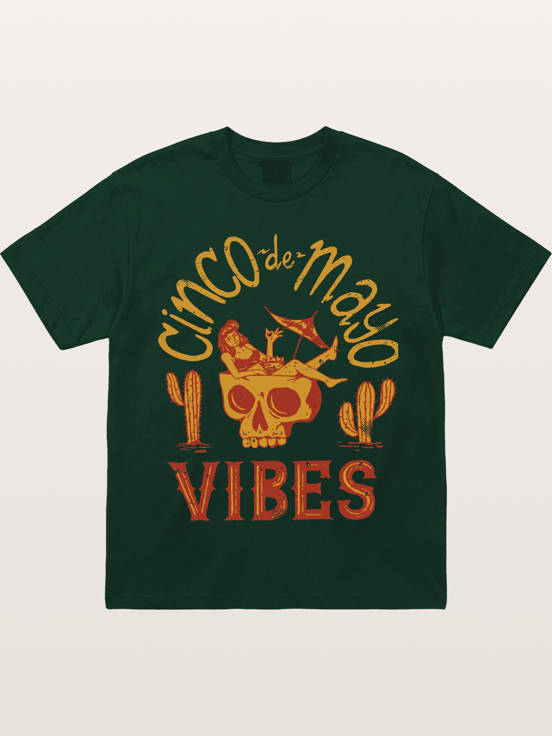 Cinco de Mayo Retro Skull Vibes Gildan T-shirt