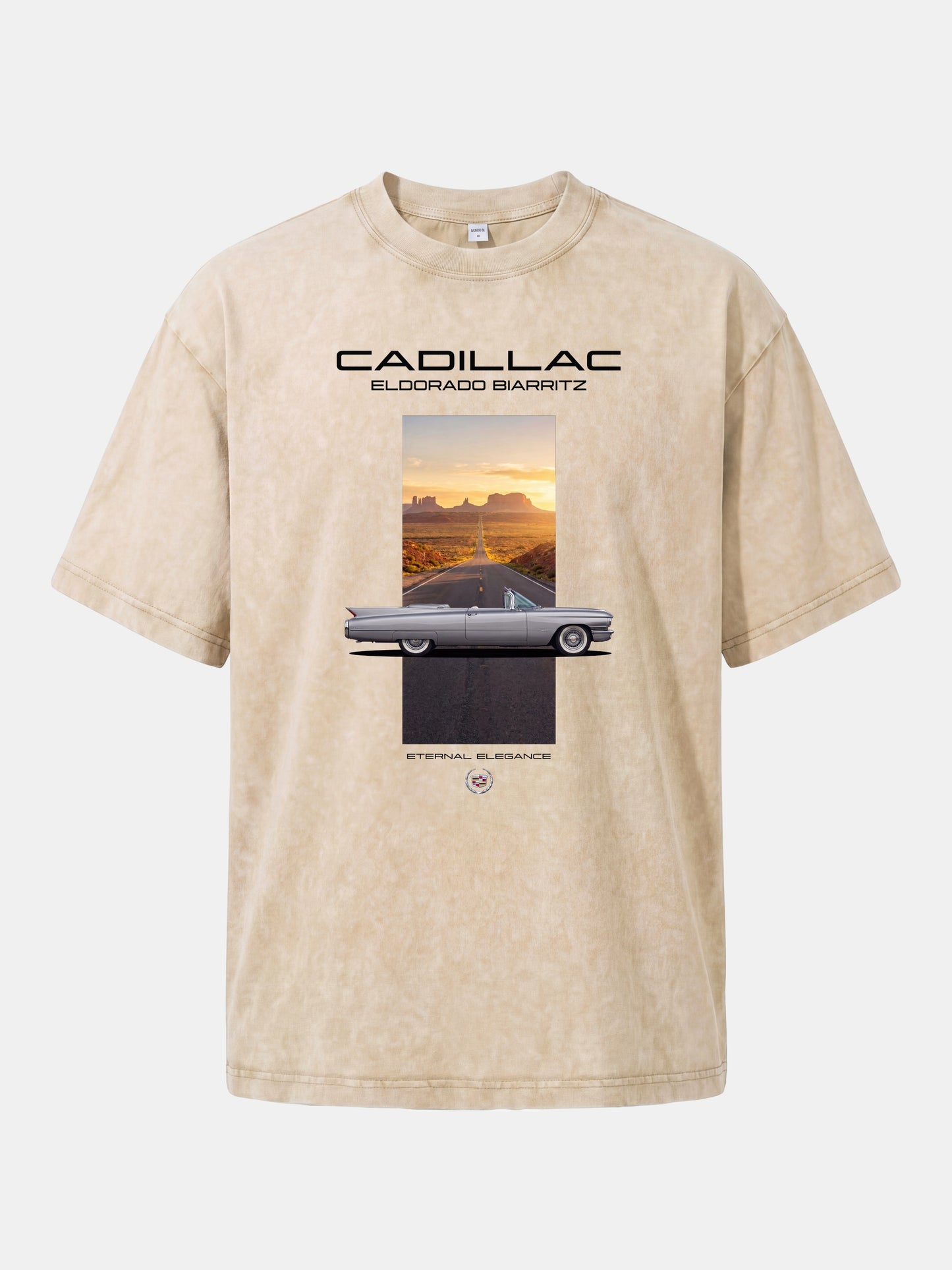 Cadillac Eldorado Desert Sunset Card Washed T-shirt