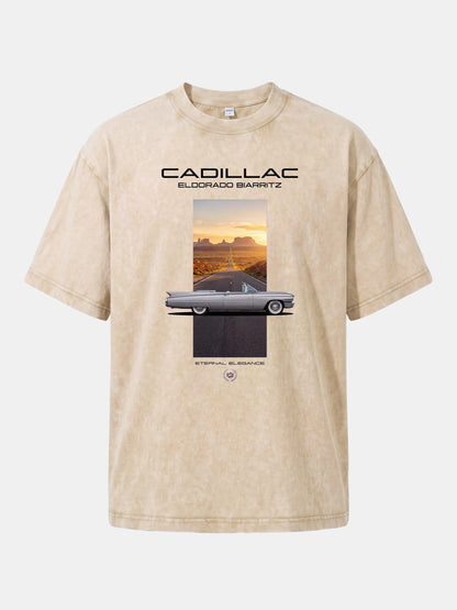 Cadillac Eldorado Desert Sunset Card Washed T-shirt