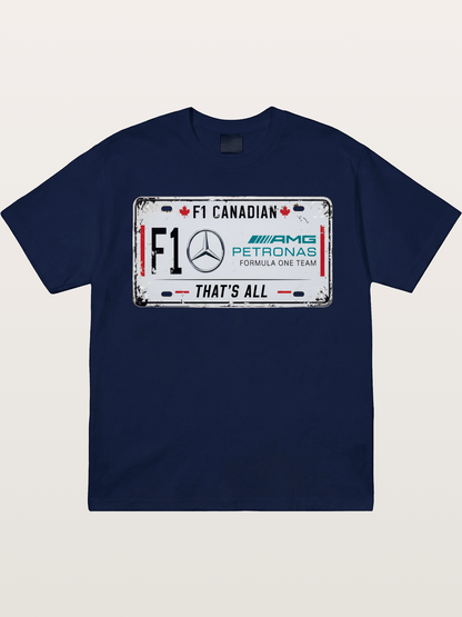 Mercedes F1 License Plate Print Gildan T-shirt