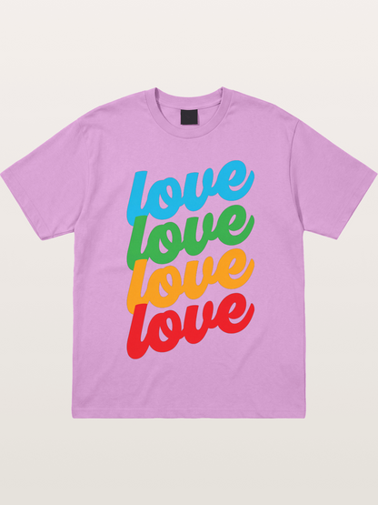 Love Is Love Stacked Rainbow Gildan T-shirt