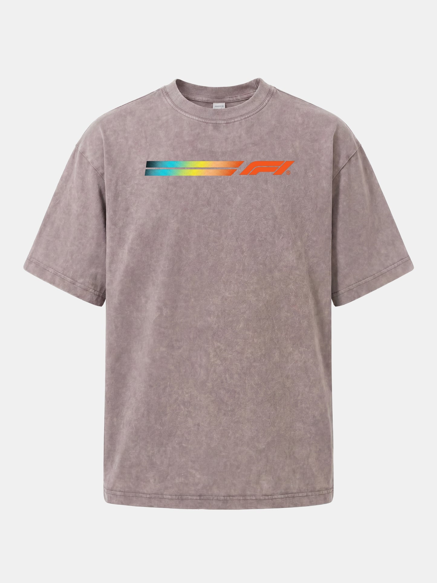 F1 Rainbow Gradient Stripe Banner Washed T-shirt