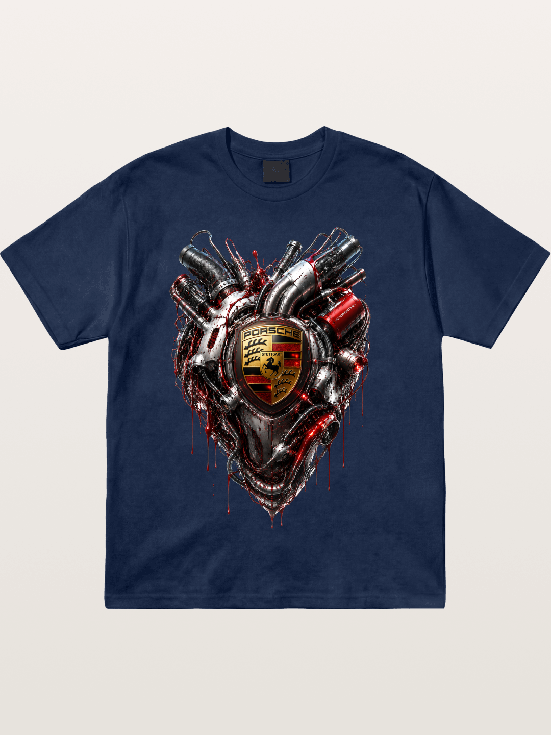 Porsche Mechanical Heart Art Cotton T-shirt