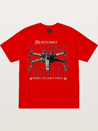 Resistance X-Wing Fighter Retro Design Cotton T-shirt
