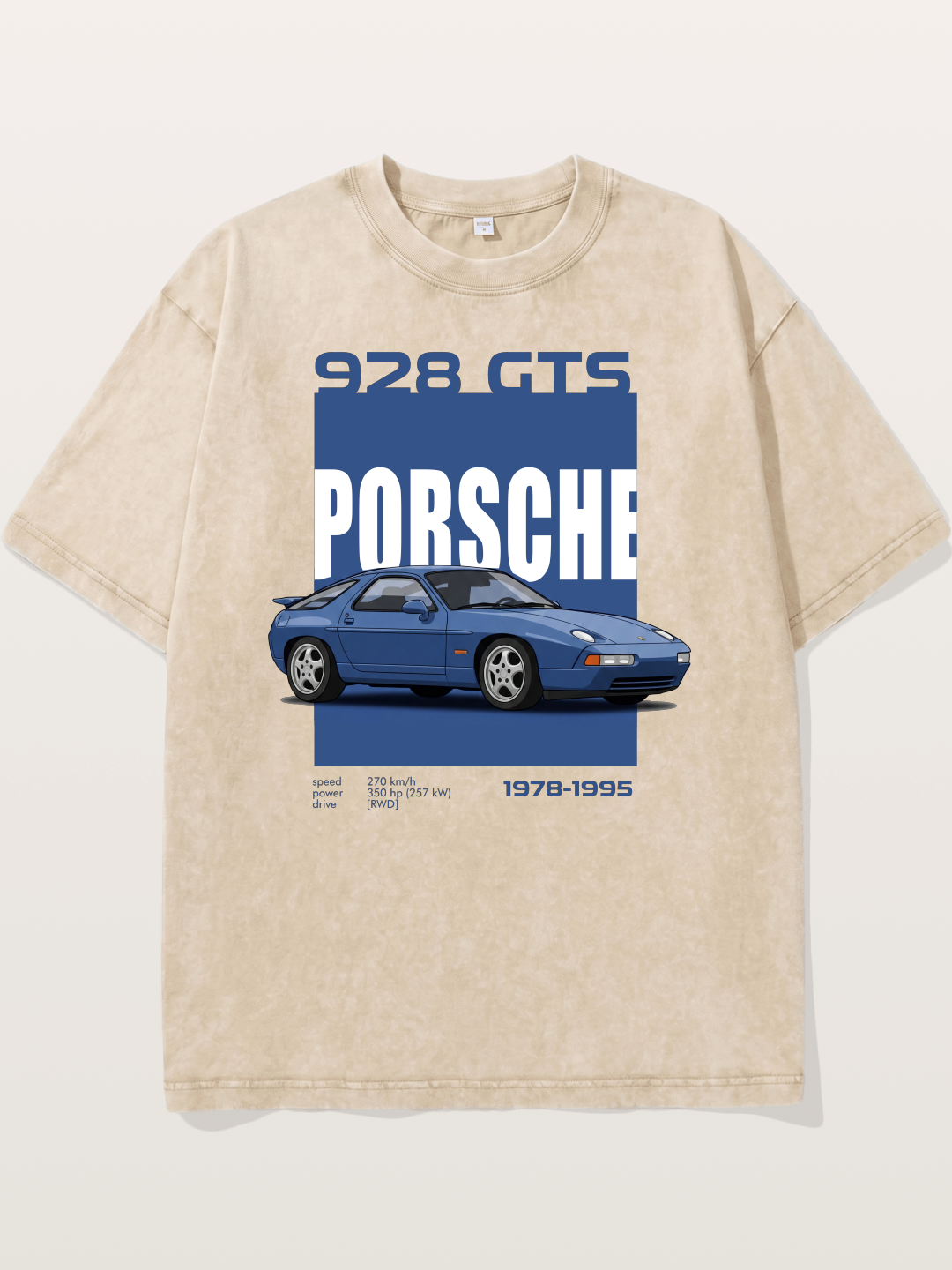 Porsche 928 GTS Blue Classic Washed T-shirt