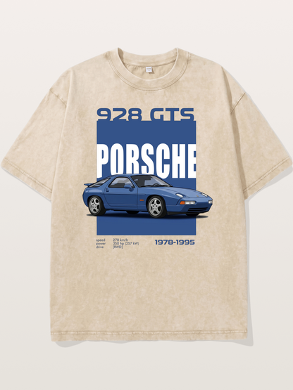 Porsche 928 GTS Blue Classic Washed T-shirt