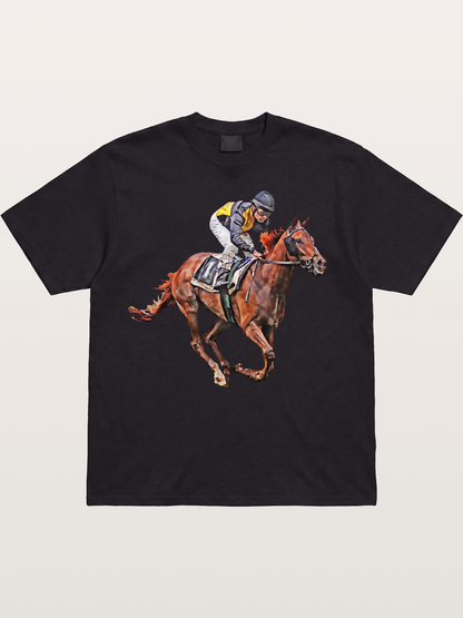 Jockey on Brown Horse Preakness 2026 Cotton T-shirt