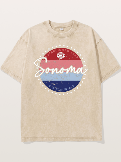 Sonoma Raceway Retro Circular Logo Washed T-shirt