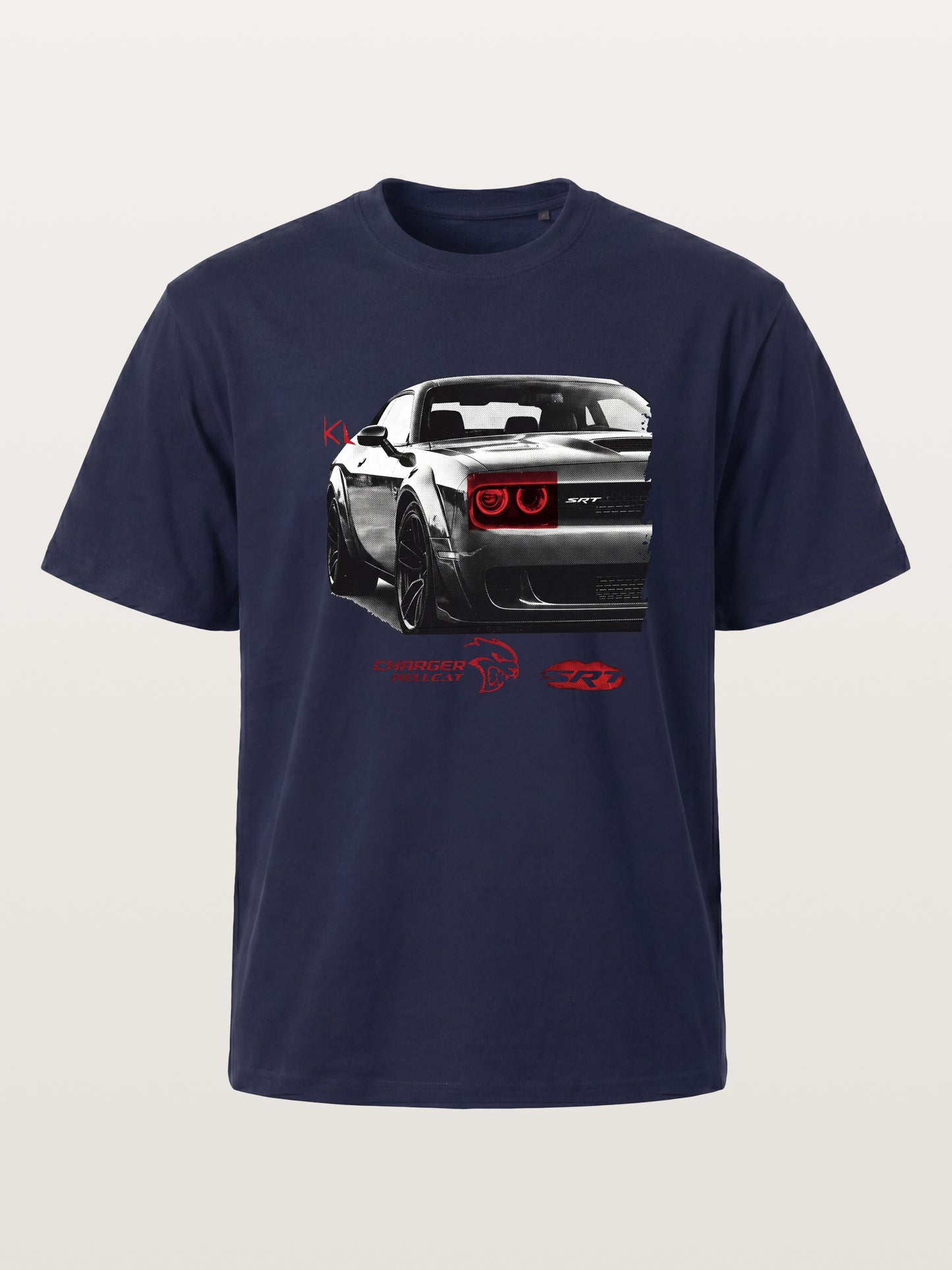 Red Taillight Hellcat Grunge Print Gildan T-shirt