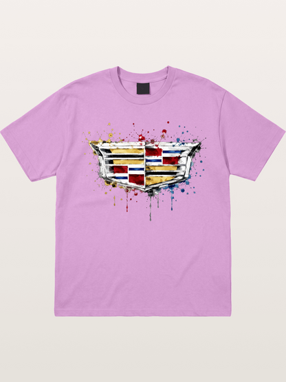 Cadillac Watercolor Logo Print Gildan T-shirt