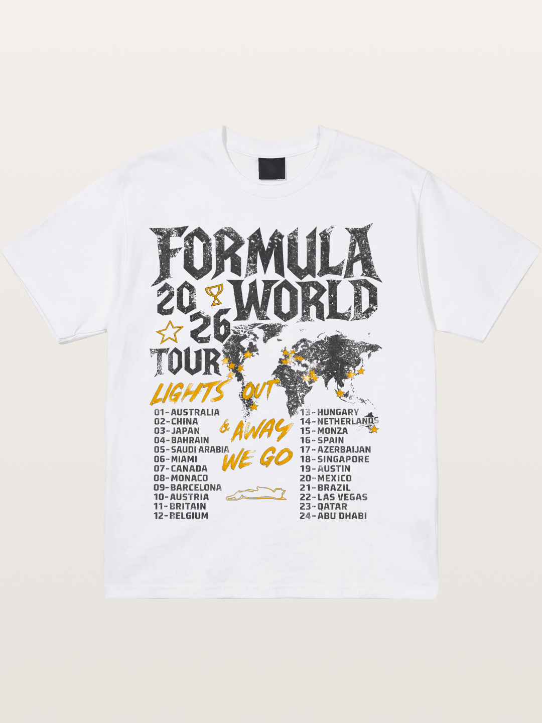 2026 F1 World Tour Poster Cotton T-shirt