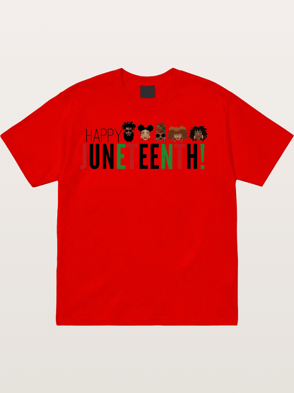 Happy Juneteenth Diverse Faces Cotton T-shirt