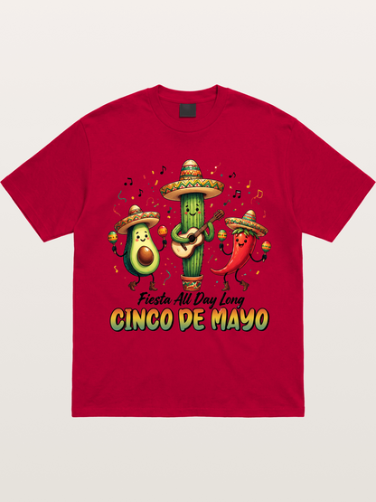 Mexican Fiesta Cartoon Characters Gildan T-shirt