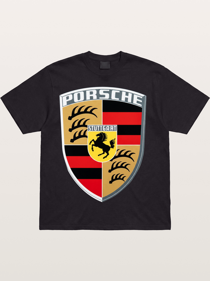 Porsche Crest Shield Design Cotton T-shirt
