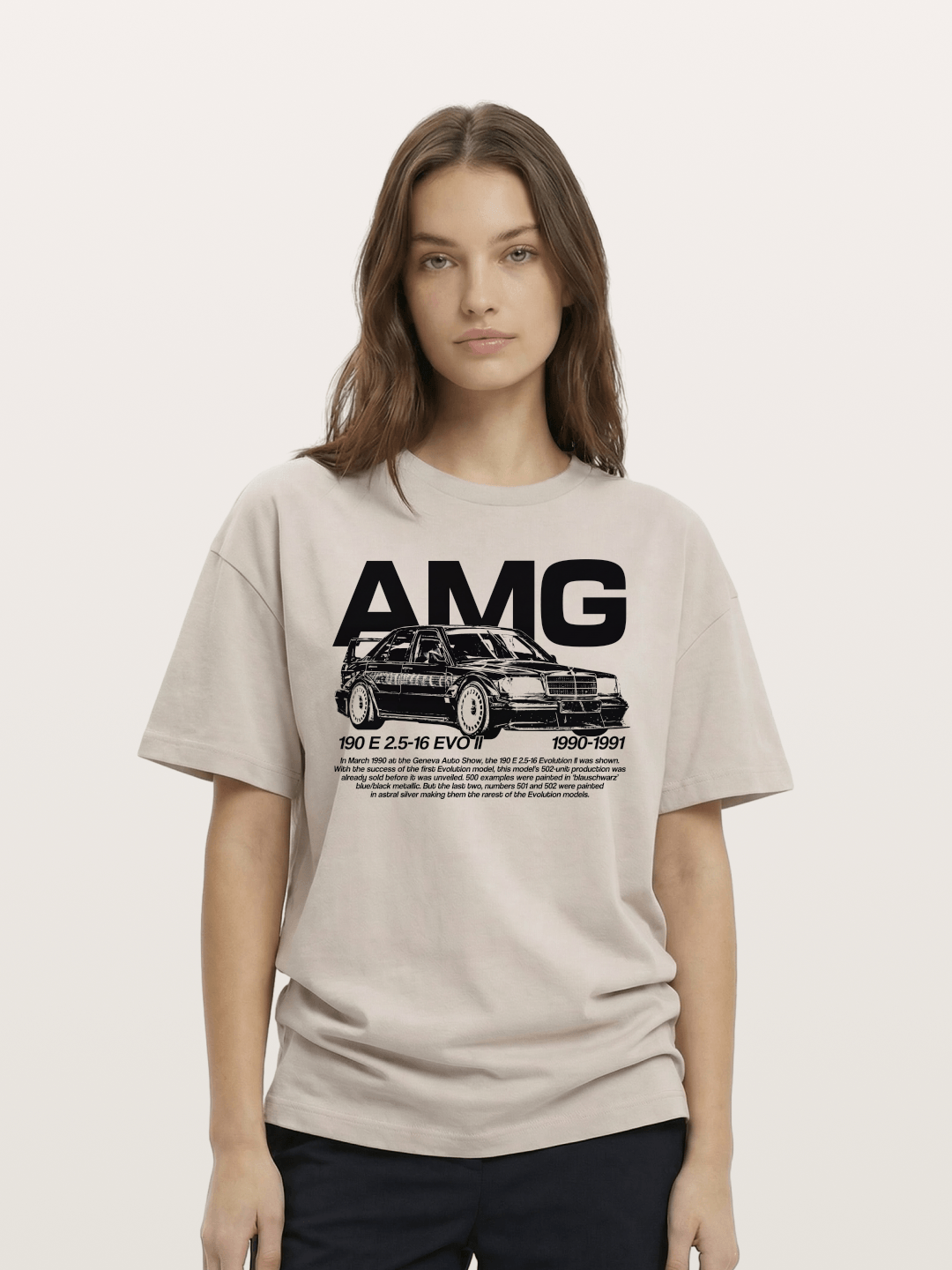 AMG 190E EVO Racing Car Art Cotton T-shirt