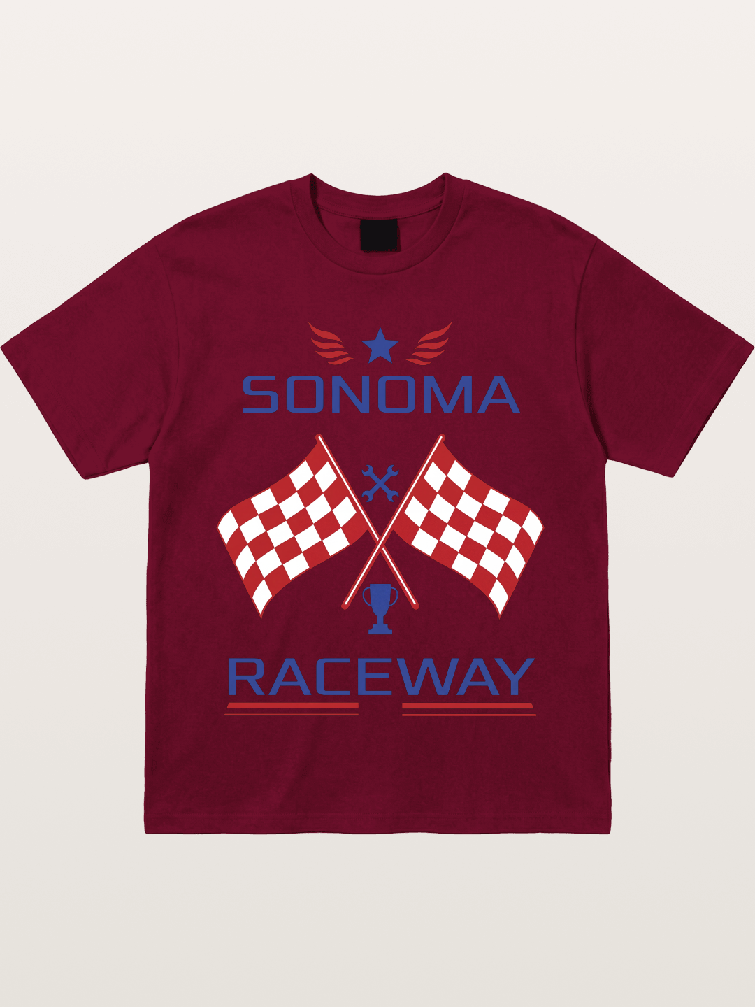 Sonoma Raceway Checkered Flag Crest Gildan T-shirt