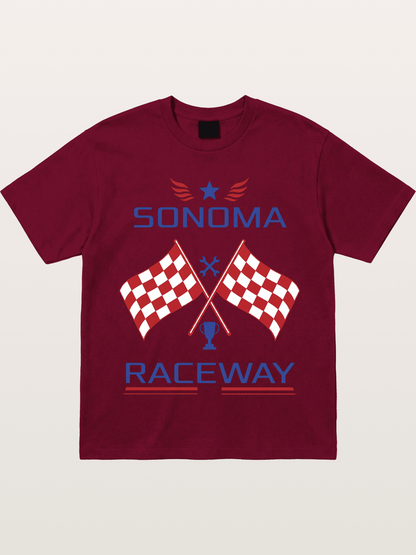 Sonoma Raceway Checkered Flag Crest Gildan T-shirt