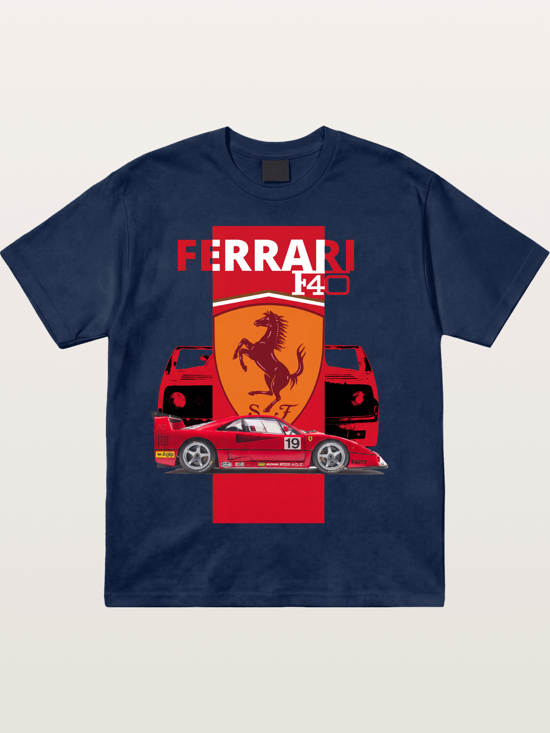Ferrari F40 Race Car Double View Cotton T-shirt