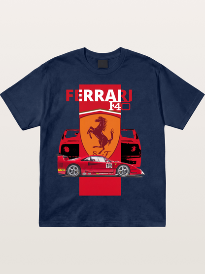 Ferrari F40 Race Car Double View Cotton T-shirt