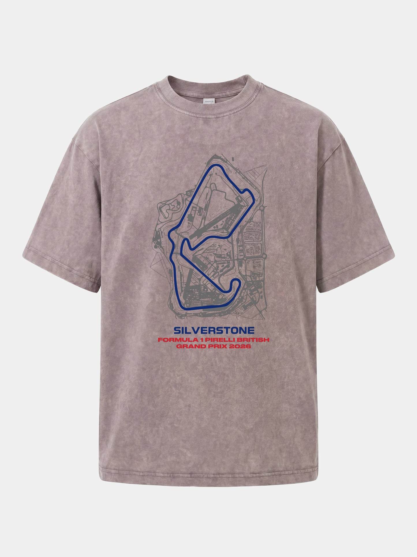 Silverstone Circuit Blueprint Layout Washed T-shirt