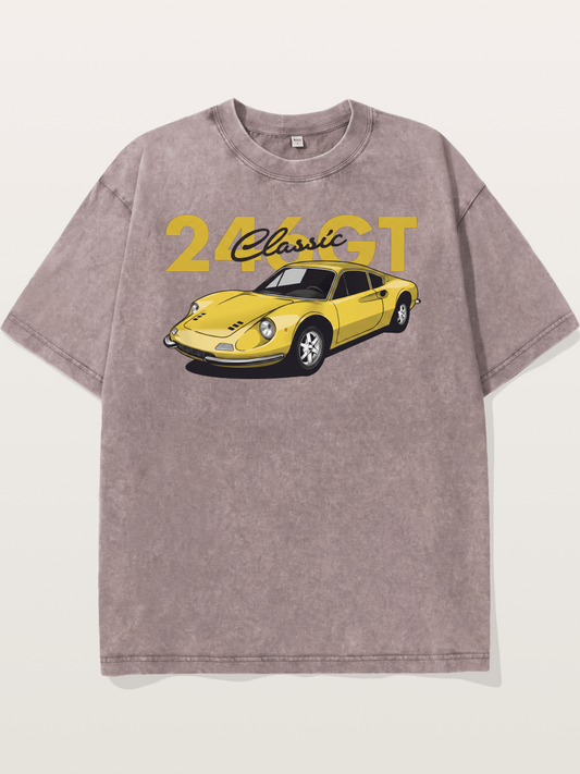 Ferrari 246 GT Classic Yellow Washed T-shirt