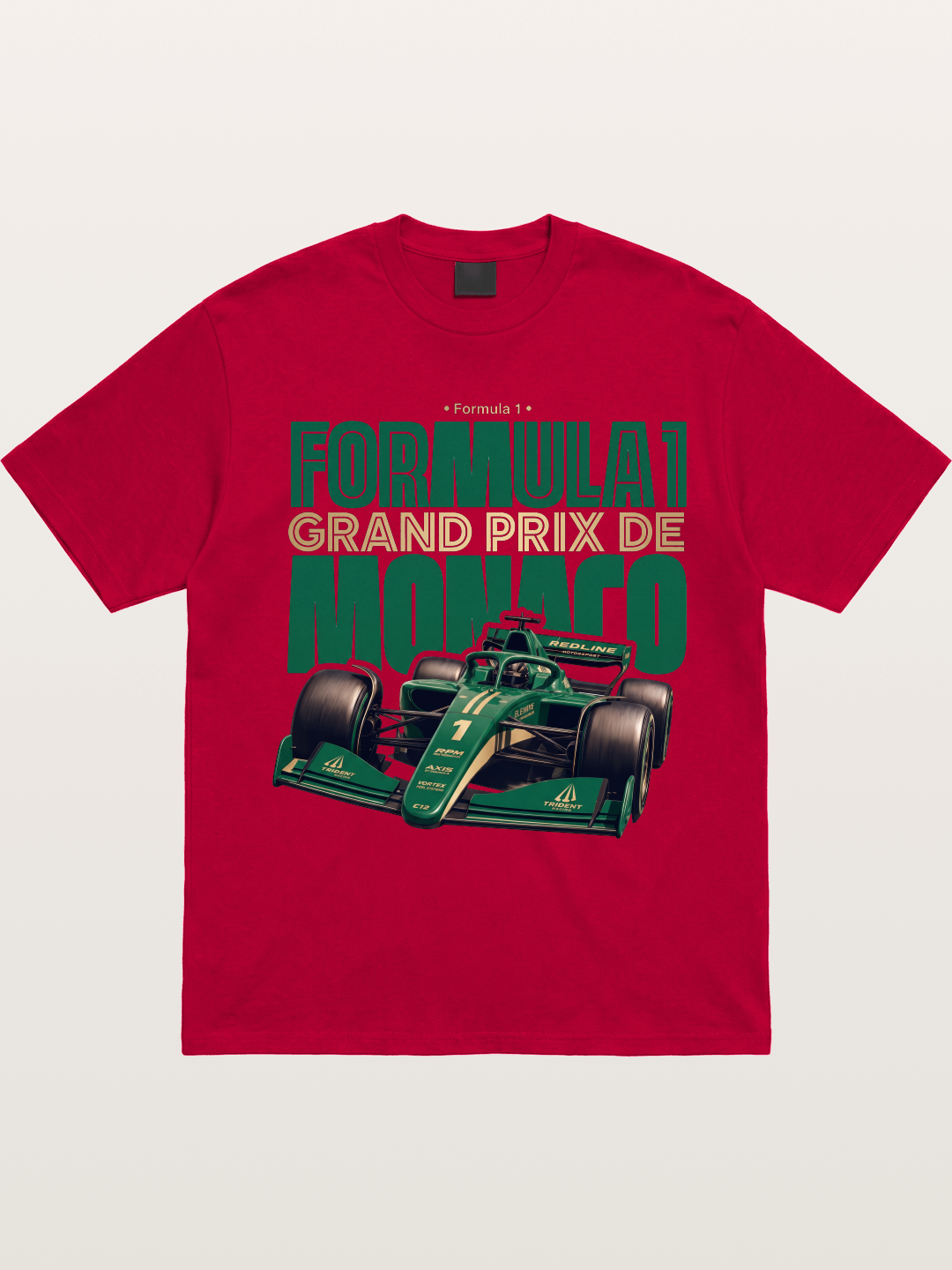 Green Monaco F1 Race Print Gildan T-shirt