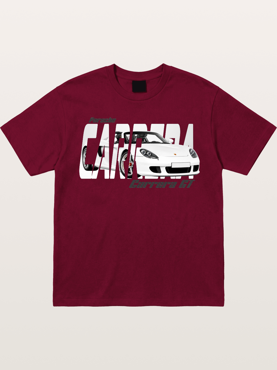 Porsche Carrera GT White Sticker Gildan T-shirt