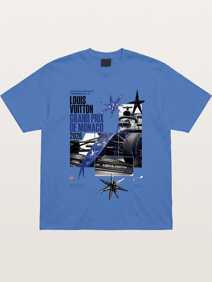 Blue LV F1 Monaco Poster Gildan T-shirt