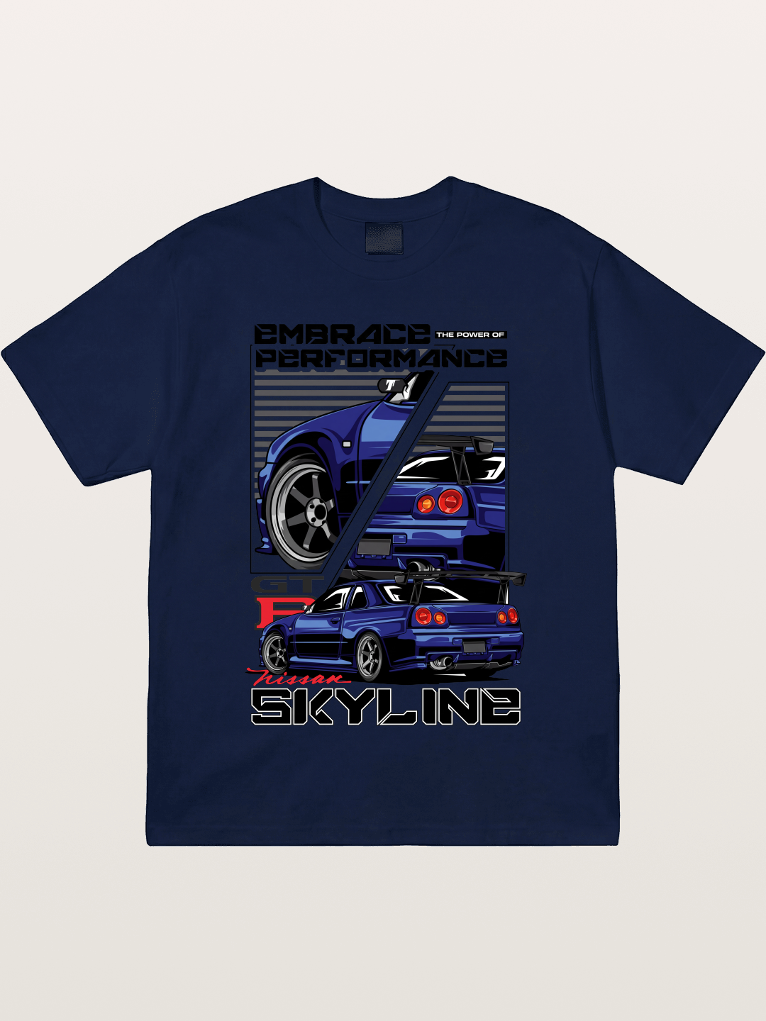 Nissan Skyline GT-R R34 Split View Gildan T-shirt