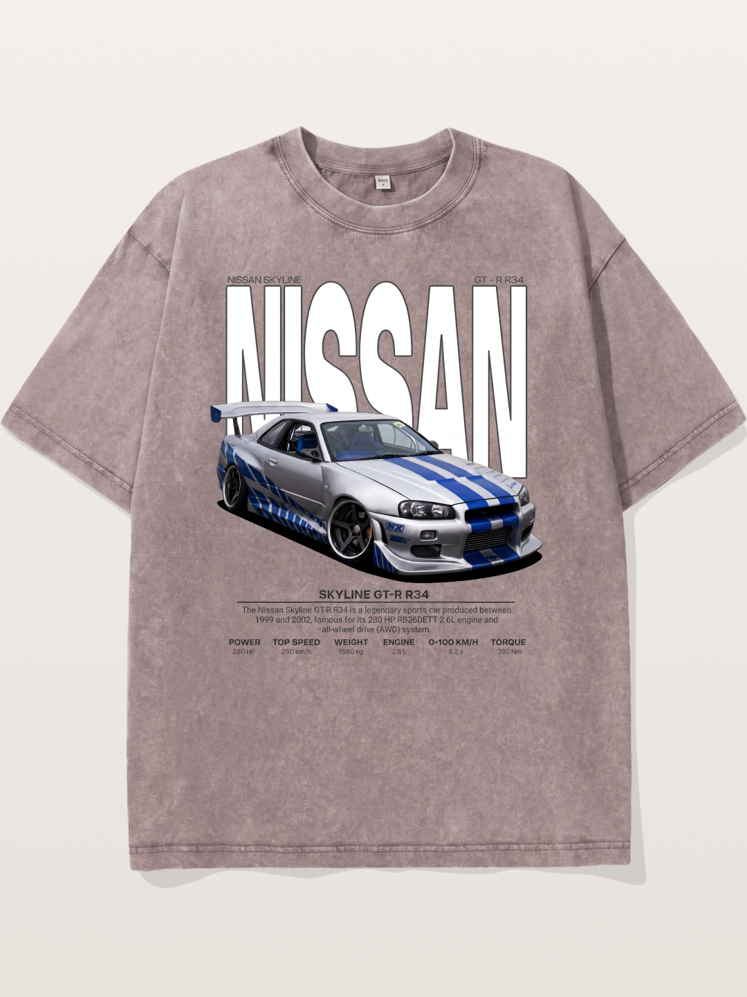 Nissan Skyline GT-R R34 Poster Washed T-shirt