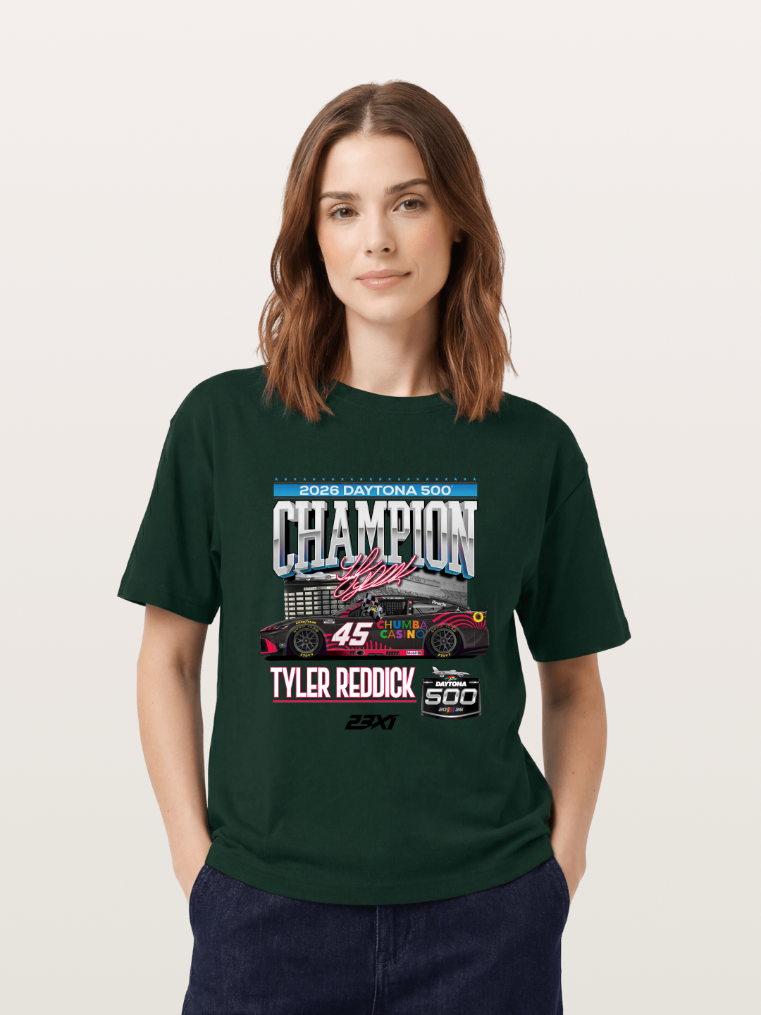 Tyler Reddick Daytona 500 Champion Print Gildan T-shirt