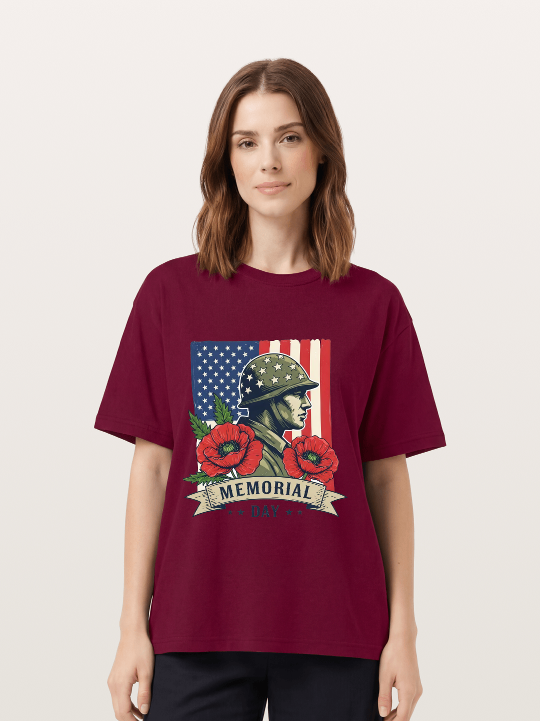 Memorial Day Poppy Soldier Art Gildan T-shirt