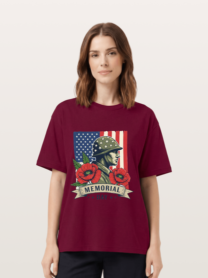 Memorial Day Poppy Soldier Art Gildan T-shirt