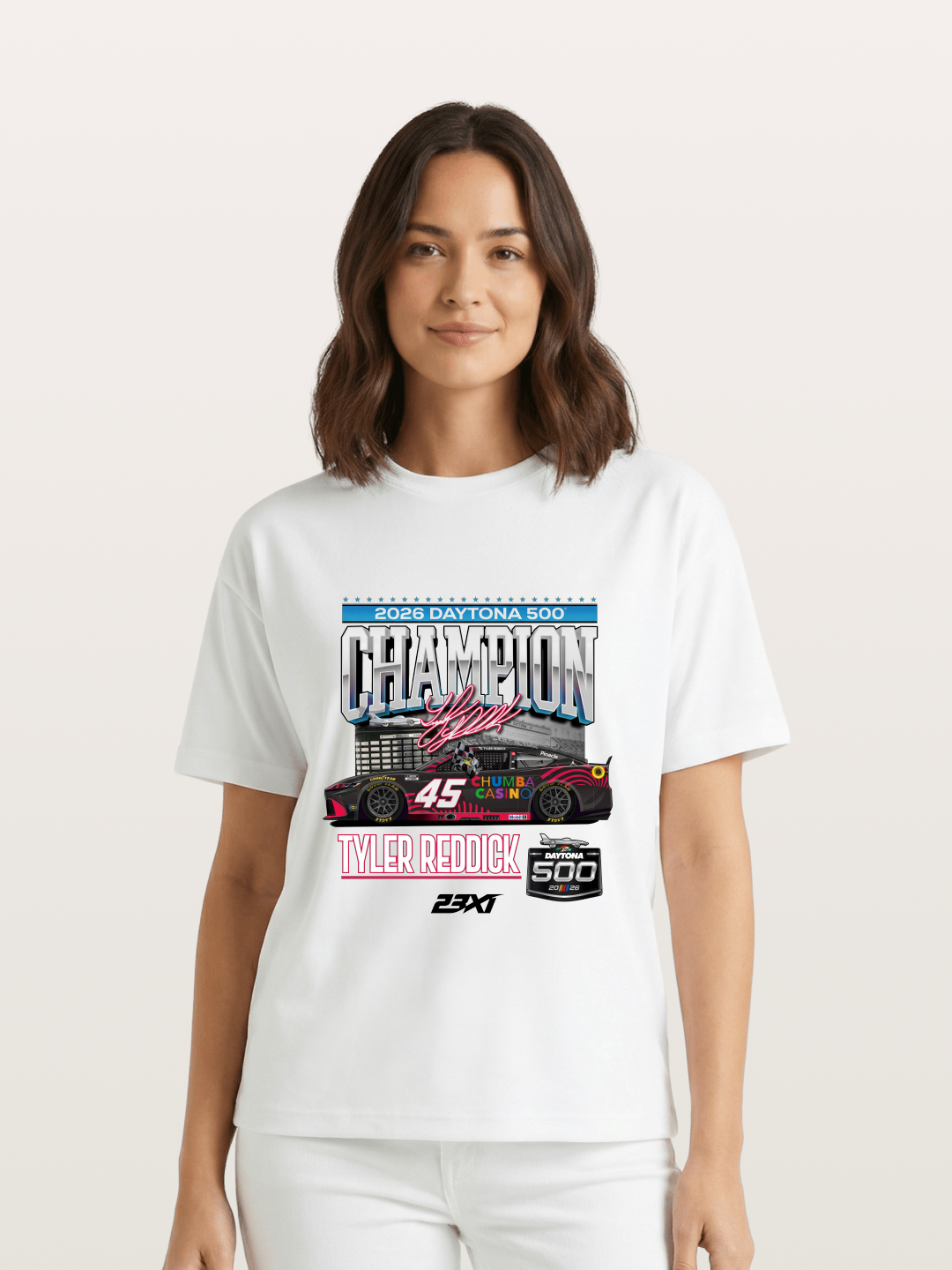 Tyler Reddick Daytona 500 Champion Print Gildan T-shirt