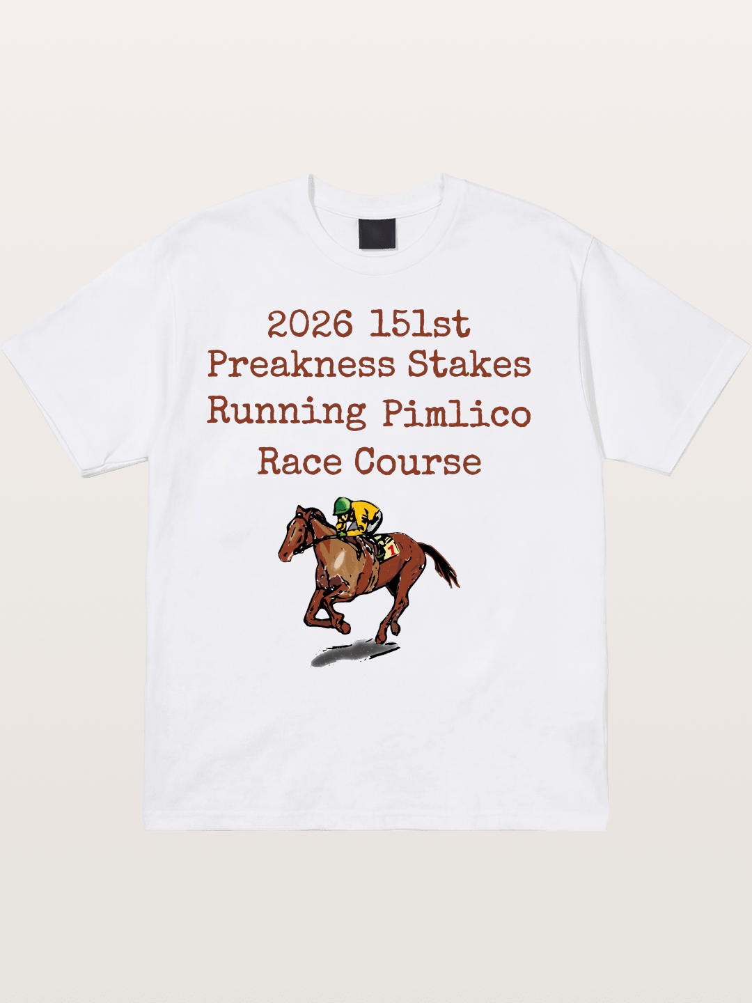151st Preakness Yellow Silks Horse Cotton T-shirt