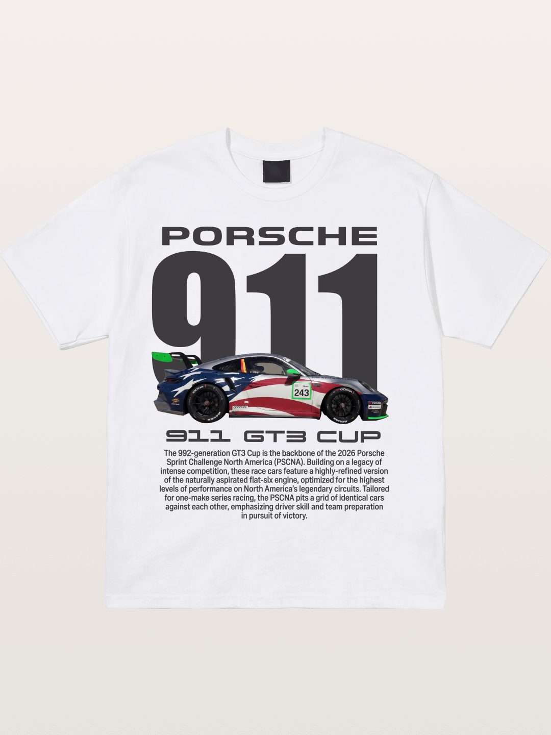 Porsche 911 GT3 Cup American Colors Cotton T-shirt