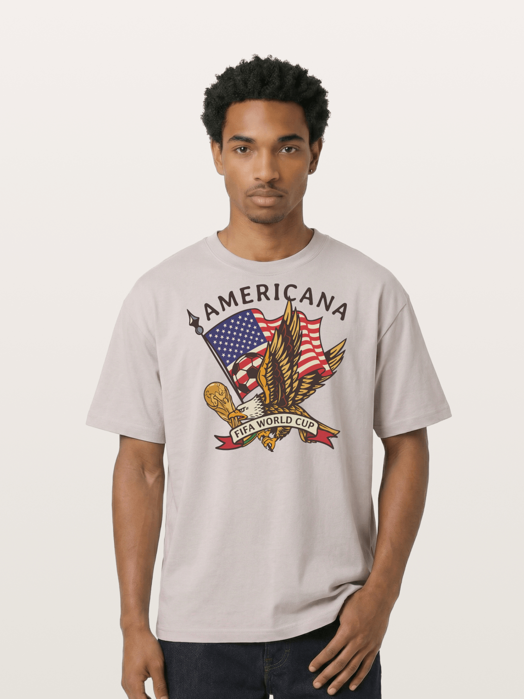 USA Eagle World Cup Graphic Cotton T-shirt
