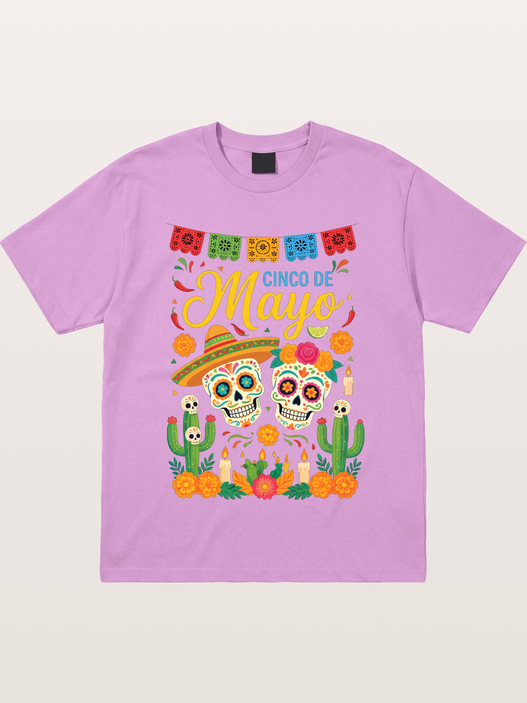 Cinco de Mayo Sugar Skull Fiesta Gildan T-shirt