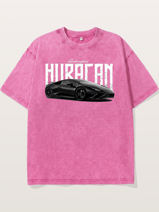 Black Lamborghini Huracan Coupe Washed T-shirt