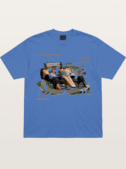 Orange IndyCar Route66 Art Gildan T-shirt