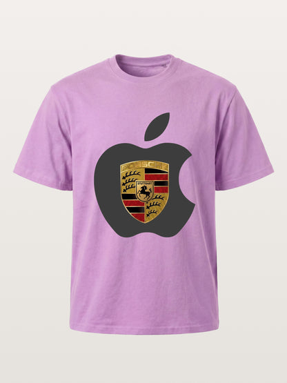 Porsche Crest Inside Apple Outline Gildan T-shirt