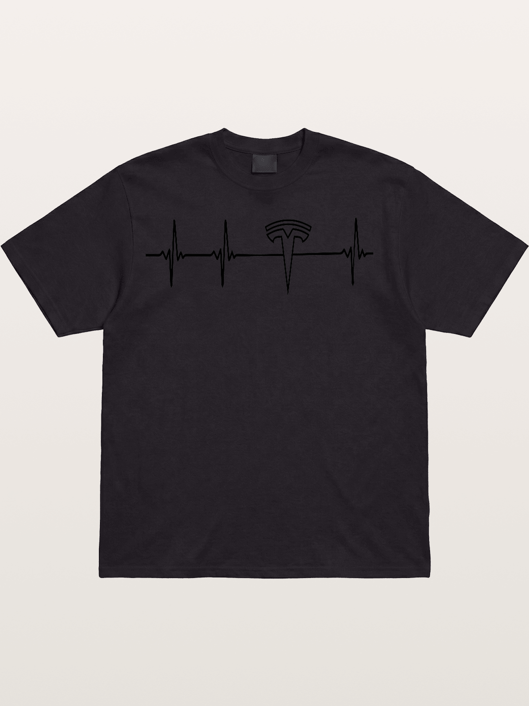 Tesla Logo Heartbeat Sticker Cotton T-shirt
