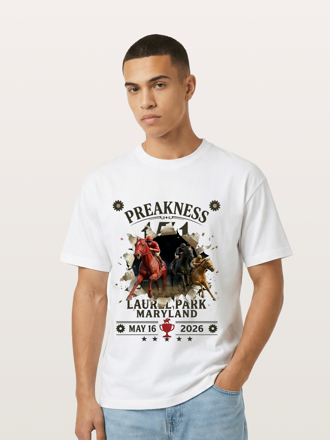 Preakness 151 Breakthrough Horse Art Gildan T-shirt