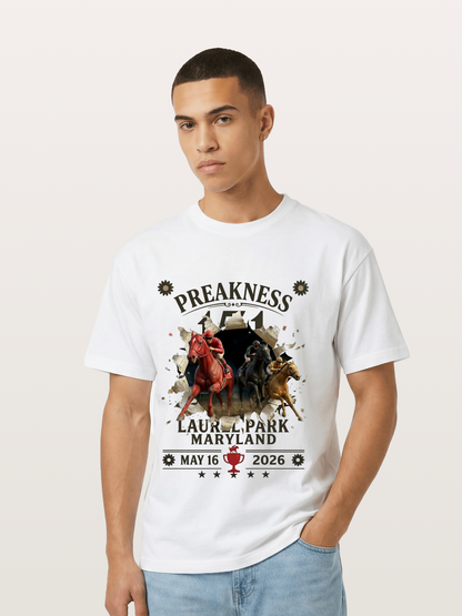 Preakness 151 Breakthrough Horse Art Gildan T-shirt