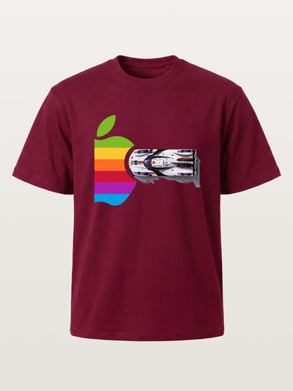 Rainbow Apple Shape Le Mans Race Car Gildan T-shirt