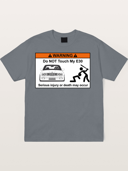 E30 Warning Sticker Print Cotton T-shirt
